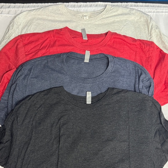 Men's Multi-Pack T-Shirts - Red, Blue, Dark Gray, Light/Heather Gray. - Picture 1 of 6